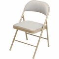 Interion By Global Industrial Interion Folding Chair, Fabric, Beige 607864BG